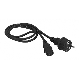 Шнур питания Lanmaster C13-Schuko, 3х0.75, 220В, 10А, черный, 1.8 метра