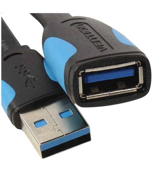Кабель-удлинитель Vention USB 3.0 AM/AF - 3 м плоский VAS-A13-B300