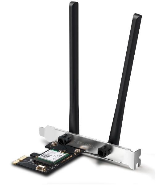 Сетевой адаптер Wi-Fi + Bluetooth Mercusys MA80XE AX3000 PCI Express (ант.внеш.несъем.) 2ант.