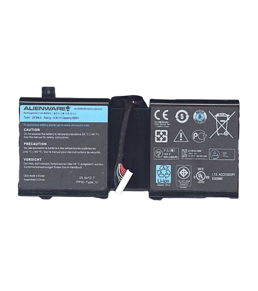 Аккумуляторная батарея для ноутбука Dell Alienware M17x R5 14.8V 86Wh 2F8K3 черный