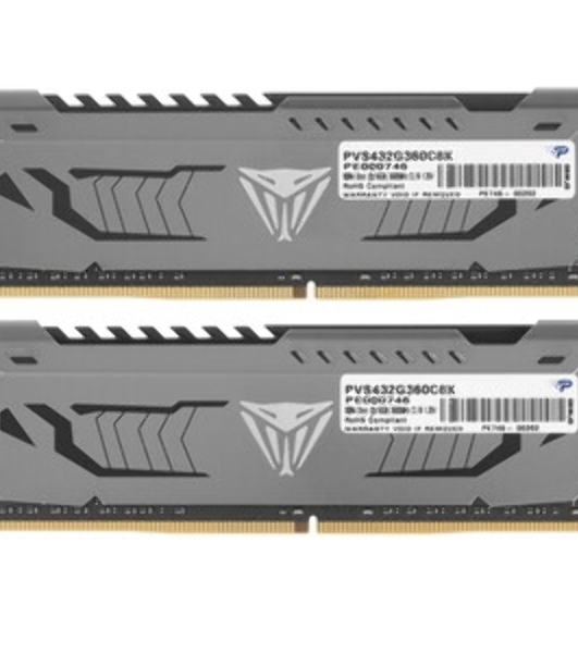 Оперативная память Patriot Viper Steel, DDR4, 32GB (1x32 GB), 3200 MHz, CL16, DIMM, радиатор, черный