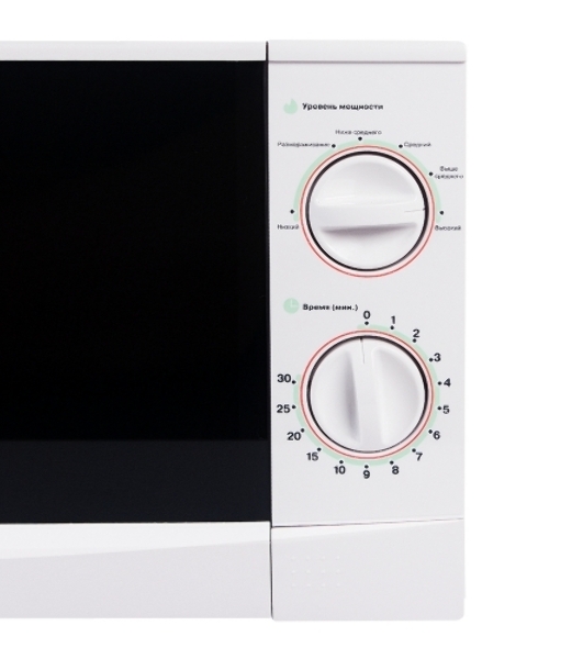 Микроволновая печь Mystery MMW-2012 белый, 20 л, 800 Вт, переключатели - поворотный механизм