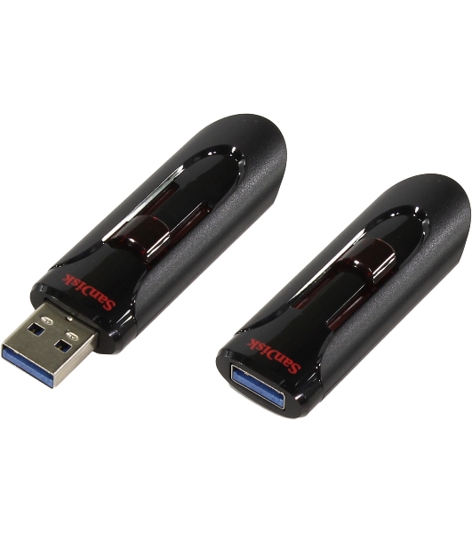 Флешка USB SanDisk CZ600 Cruzer Glide (SDCZ600-016G-G35), 16Gb, USB 3.0, R/W 100/30, черный/красный