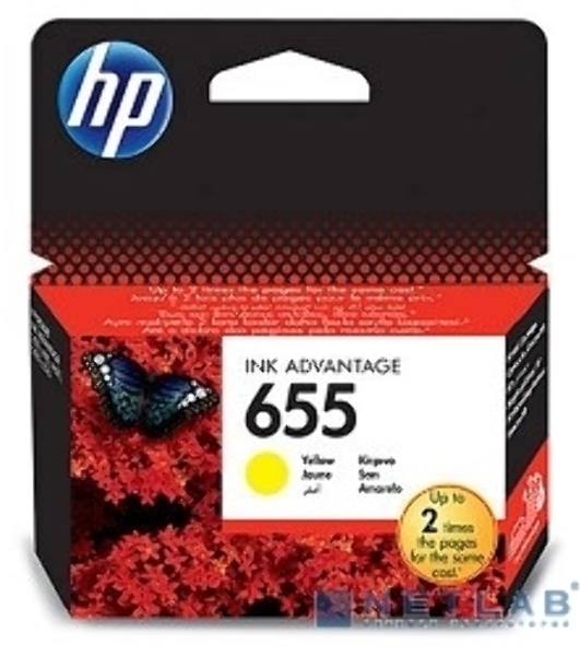 Картридж струйный HP 655 CZ112AE желтый для HP DJ IA 3525/4615/4625/5525/6525 (600 стр.)