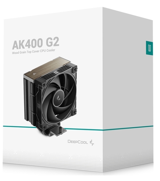 Кулер для процессора DEEPCOOL AK400 G2 LGA1851/1700/1200/115X/AM5/AM4 (12шт/кор, TDP 220W, PWM, Fan 120мм, 4 тепл. Трубки, Wood-grain top cover, черный) RET (R-AK400G2-BKNNMN-GJD)