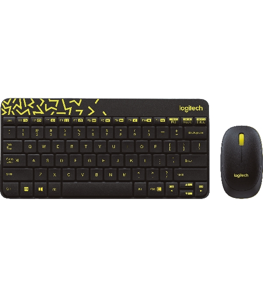 Комплект клавиатура+мышь Logitech MK240 Nano беспроводной, USB, 1000 DPI, чёрный