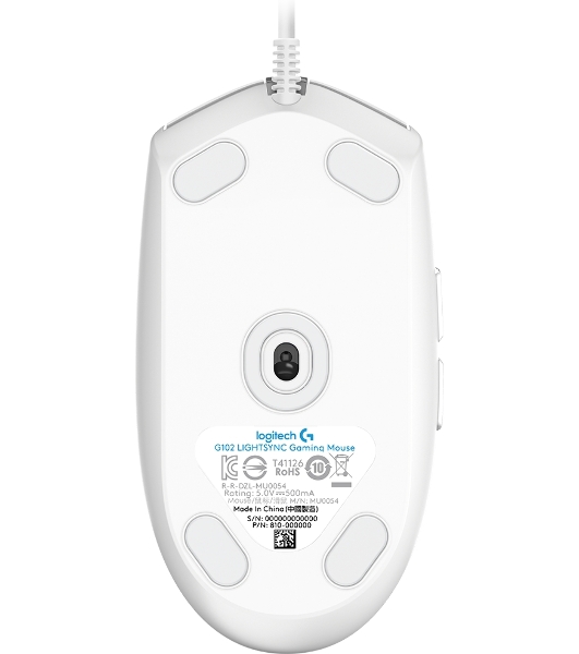Мышь проводная Logitech G102 LIGHTSYNC белый, 8000 dpi, USB, кнопки - 6