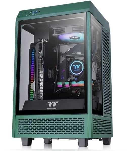 Компьютерный корпус Thermaltake The Tower 100 Racing Green без БП miniITX 1x120мм 3x140мм 2xUSB 3.0 audio bott PSU