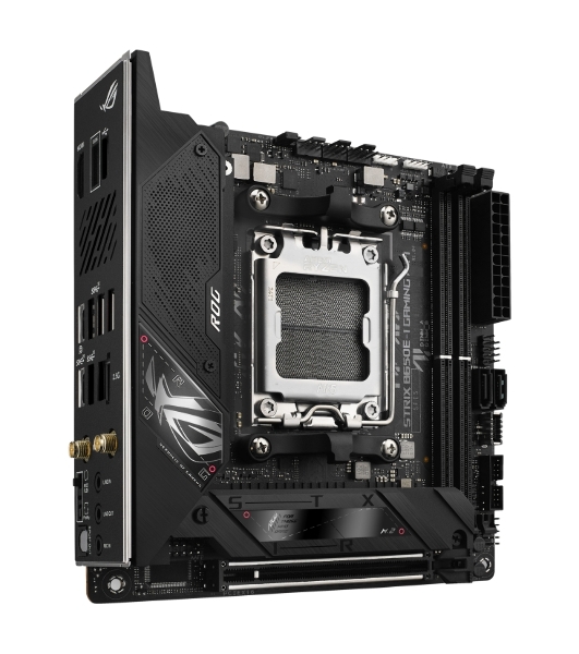 Материнская плата ASUS ROG STRIX B650E-I GAMING WIFI, AM5, AMD B650, 2xDDR5, 2xSATA, 2xM.2, 1xPCIe 5.0 x16, 1xHDMI, 1x 2.5Gb LAN, 4xUSB-A 3.2 Gen 2, 1xUSB-A 3.2 Gen 1, 1xUSB-C 3.2 Gen 2x2, 3x3.5 мм, 7.1, Mini-ITX