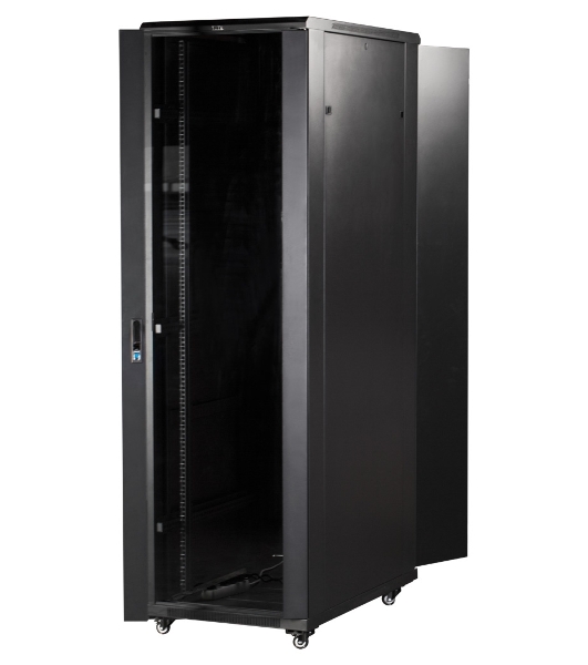 Шкаф коммутационный Lanmaster (TWT-CBB-42U-6X10-P1) 42U 600x1000 мм пер. дв. перфор. задн. дв. перфор. 2-хст. 2 бок. пан. 800 кг черный IP20