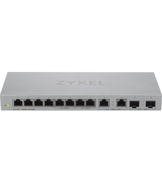 Коммутатор Zyxel XGS1010-12-ZZ0102F 8x1 Гбит/с 2x2.5 Гбит/с 2SFP+ неуправляемый