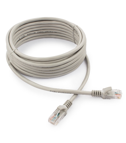 Патч-корд медный UTP Cablexpert PP10-5M cat.5, 5м, литой, многожильный, серый