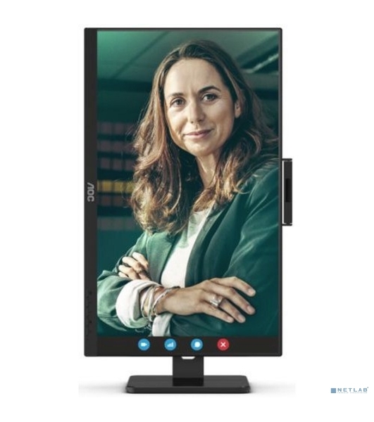 Монитор 27' AOC Q27P3CV IPS 2560x1440, 75 Гц, 4 мс, 16:9, 350 кд/м², 2xHDMI 1.4, DisplayPort 1.2, USB-концентратор (4x USB 3.0), 2.5 Gigabit Ethernet, встроенные динамики, черный