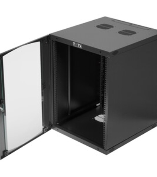 Шкаф настенный Lanmaster Next TWT-CBWNG-15U-6X6-BK 15U 550x600мм пер.дв.стекл съемные бок.пан. 60кг черный