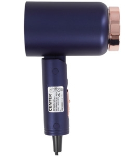 Фен Centek CT-2202 синий, 1600 Вт, компактный, ионизация