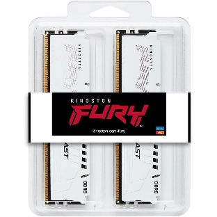 Оперативная память Kingston Fury Beast, DDR5, 64Gb (2x32GB), 5200MHz, CL40, DIMM, с радиаторами, белый