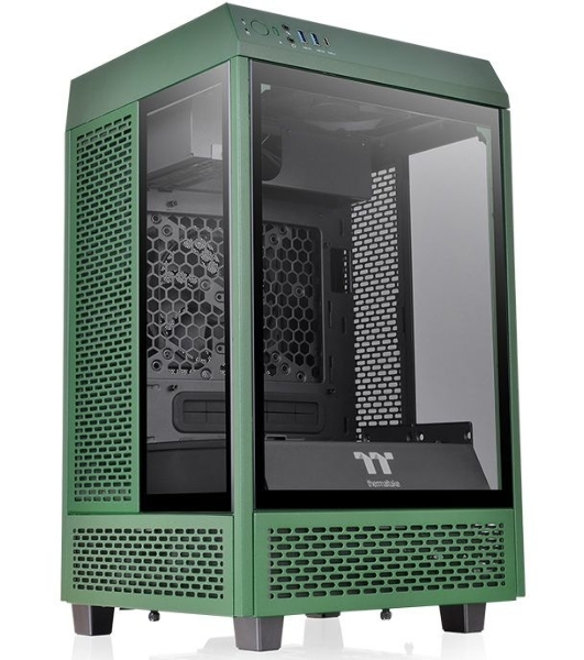 Компьютерный корпус Thermaltake The Tower 100 Racing Green без БП miniITX 1x120мм 3x140мм 2xUSB 3.0 audio bott PSU