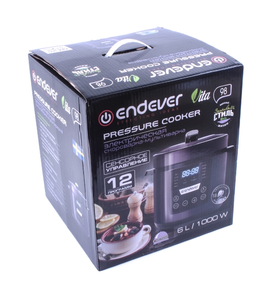 Мультиварка-скороварка Endever VITA 98 черный/сливовый электрическая Endever Vita 98