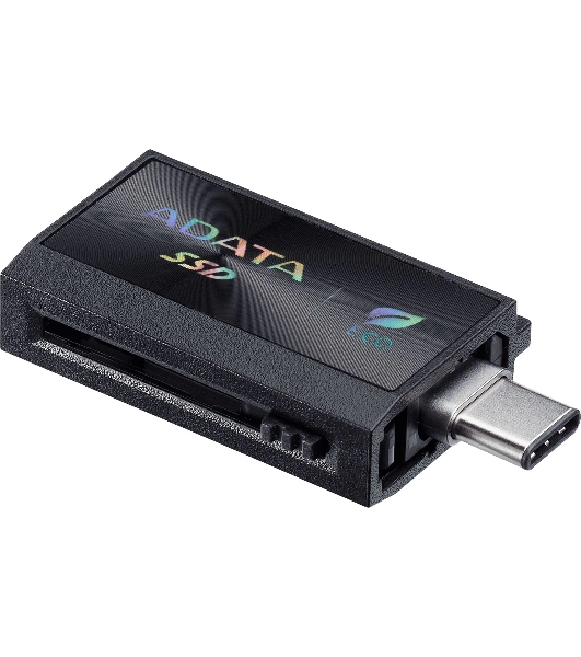 Внешний SSD ADATA SC730, 1TB, USB 3.2 Gen 2 Type-A/Type-C, R/W 600/600, черный