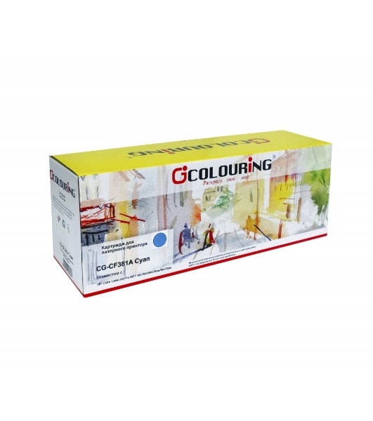 Картридж лазерный Colouring CG-CF381A (тип CF381A) Cyan голубой (2700 стр.) для HP Color LaserJet Pro M475/M476 MFP