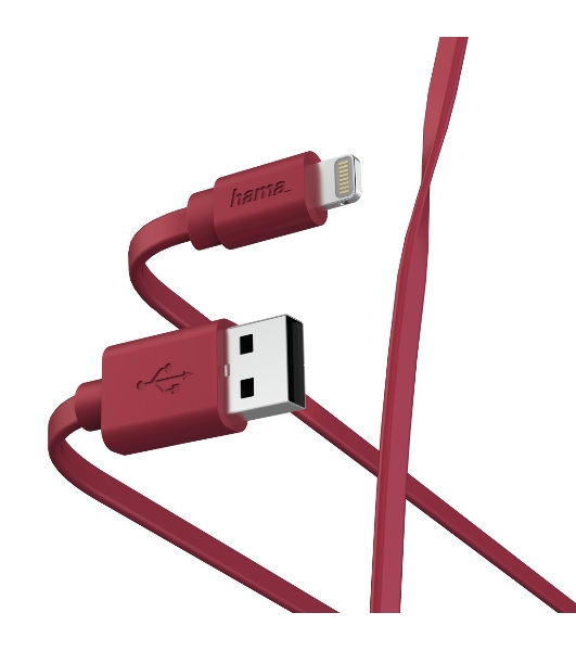 Кабель Hama 00187233 Lightning USB A(m) 1м красный