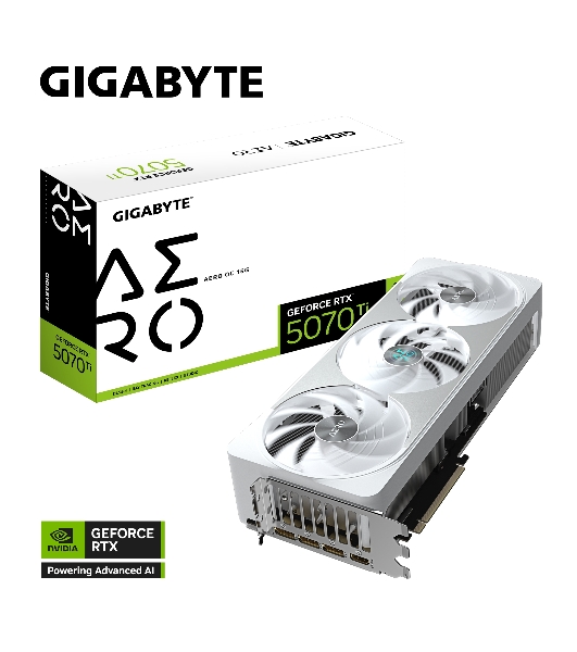 Видеокарта Gigabyte GV-N507TAERO OC-16GD 1.0 NV RTX 5070TI 16Gb 256bit GDDR7 2805/28000/HDMIx1/