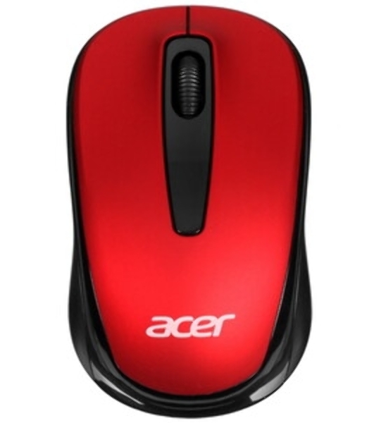 Мышь беспроводная Acer OMR136 красный, 1000 dpi, радиоканал, USB, кнопки - 3
