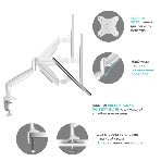Кронштейн для мониторов ONKRON G100 белый 13'-32' макс.9кг настольный поворот и наклон верт.перемещ., фото20