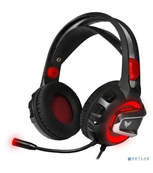 Гарнитура Crown CMGH-3000 чёрный/красный, проводная, подсветка