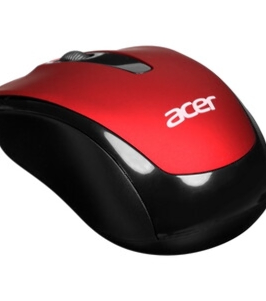 Мышь беспроводная Acer OMR136 красный, 1000 dpi, радиоканал, USB, кнопки - 3