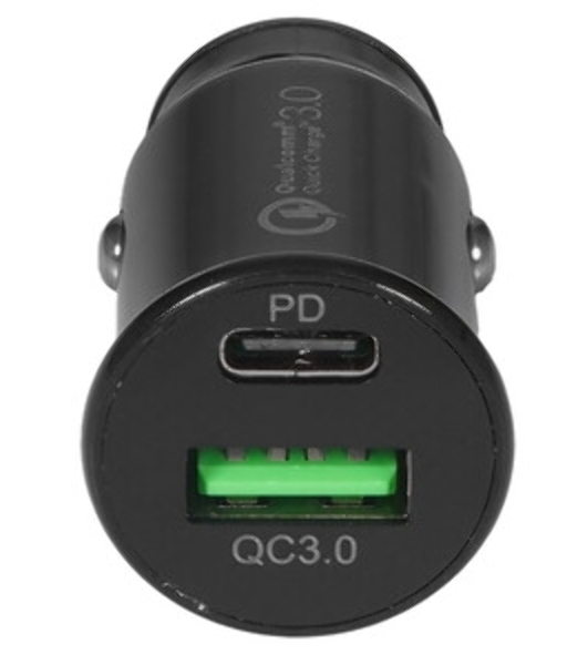 Автомобильное зарядное устройство Cablexpert MP3A-UC-CAR23, 20Вт, быстрая зарядка QC3.0/PD, 2 порта: USB и Type-C