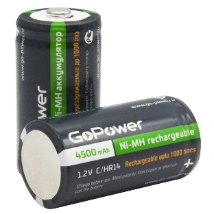 Аккумулятор бытовой GoPower HR14 C BL2 NI-MH 4500mAh блистер (2 шт.)