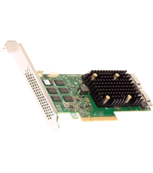 Адаптер SAS 9500-16i SGL (05-50077-02) PCIe v4 x8 LP, Tri-Mode SAS/SATA/NVMe 12G HBA, 16port(4*int SFF8654), 3816 IOC