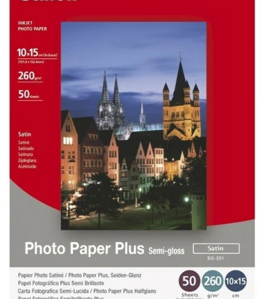 Фотобумага CANONПолуглянцевая 260г/м2, A6 (10X15), 50 л.
