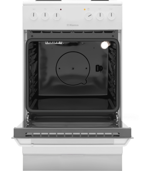 Плита электрическая Hansa FCEW54120 белый, конфорок 4 шт, духовка 62 л, 50 см x 85 см x 60 см
