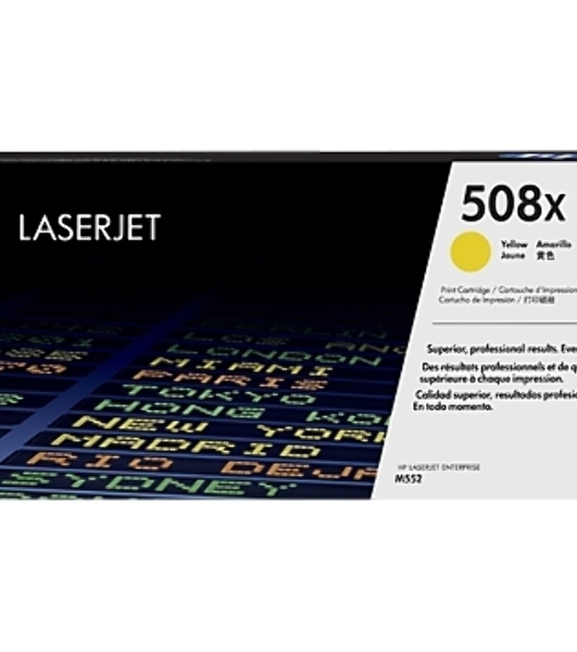 Тонер Картридж HP 508X CF362X желтый для HP CLJ M552/M553 (9500стр.)