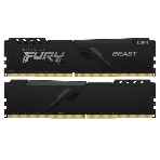 Оперативная память Kingston Fury Beast, DDR4, 16GB (2x8GB), 3200MHz, CL16, DIMM, с радиатором, черный, фото6