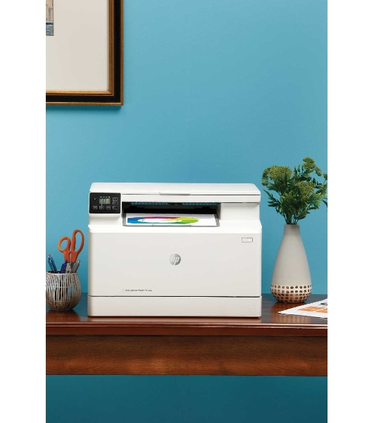 МФУ лазерное HP Color LaserJet Pro MFP M182n (7KW54A), A4, цветной, печ. до 16 стр/мин., 600 x 600 dpi (печать) 1200x1200dpi (скан.), USB, RJ-45, Air Print, Mopria