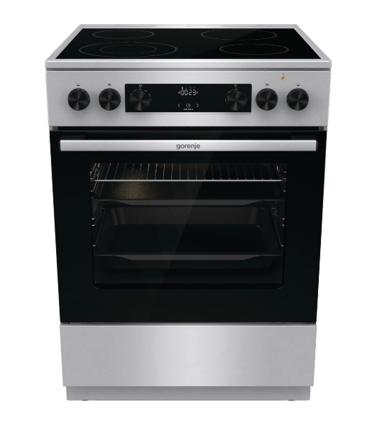 Плита электрическая Gorenje GECS6C70XC серебристый, конфорок 4 электрических, духовка 71 л, 60 см x 85 см x 60 см