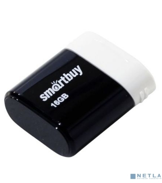 Флешка USB SmartBuy LARA black (SB16GBLARA-K), 16Gb, USB 2.0, R/W 15/5, черный/белый
