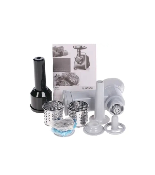 Мясорубка электрическая Bosch MFW68640 черный, 2200 Вт, 4.3 кг/мин, реверс, металлический лоток, насадки - 5