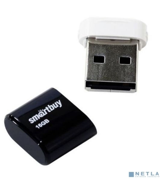 Флешка USB SmartBuy LARA black (SB16GBLARA-K), 16Gb, USB 2.0, R/W 15/5, черный/белый