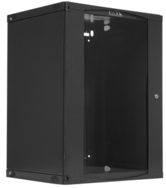 Шкаф настенный Next, 15U 550x450, стеклянная дверь, черный