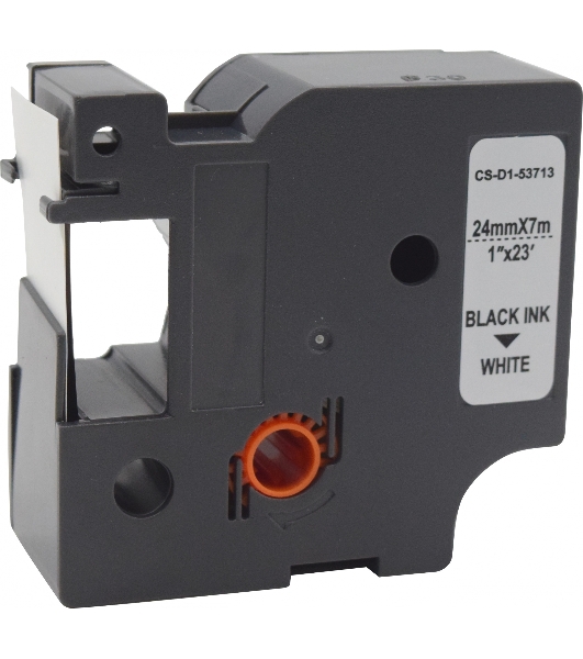 Картридж ленточный Cactus CS-D1-53713 24мм, черный шрифт, белый фон, 7м для DYMO Rhino Pro 6000, LM 500TS