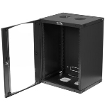 Шкаф настенный Next, 15U 550x450, стеклянная дверь, черный, фото3