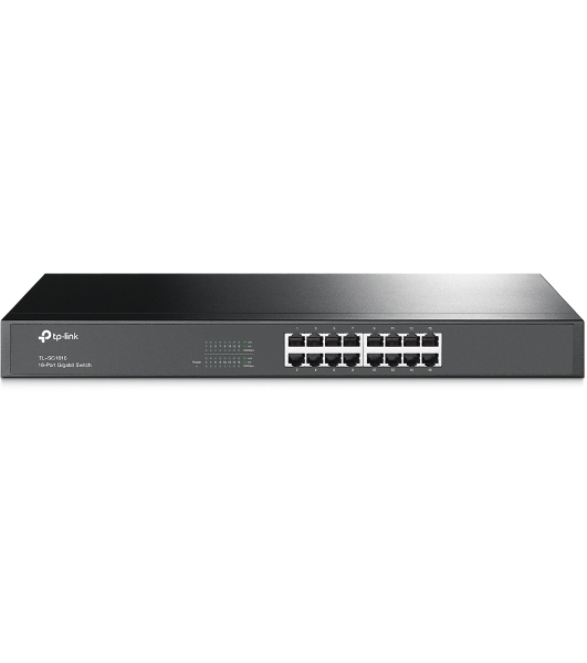 Коммутатор TP-Link SMB TL-SG1016 Коммутатор 16-port Gigabit Switch, 1U 19-inch rack-mountable steel case