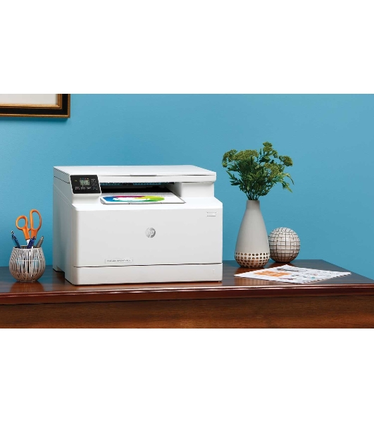 МФУ лазерное HP Color LaserJet Pro MFP M182n (7KW54A), A4, цветной, печ. до 16 стр/мин., 600 x 600 dpi (печать) 1200x1200dpi (скан.), USB, RJ-45, Air Print, Mopria