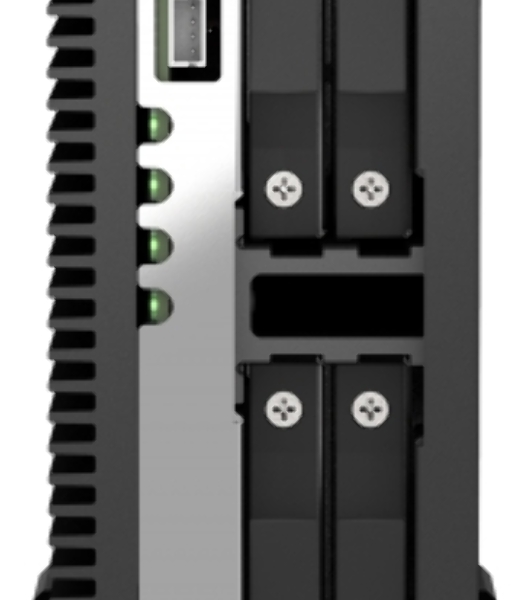 Сетевое хранилище SMB QNAP TS-410E-8G NAS fanless 4 2.5 SSD trays. Intel Celeron J6412 4-core 2.0-2.6 GHz, 8 Gb RAM (max), 2x2.5 GbE, 4xUSB 3.2 Gen 2 (10Gbps),1xHDMI