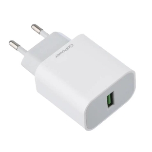Сетевое зарядное устройство GoPower GPQC07 1USB 18W QC3.0 белый