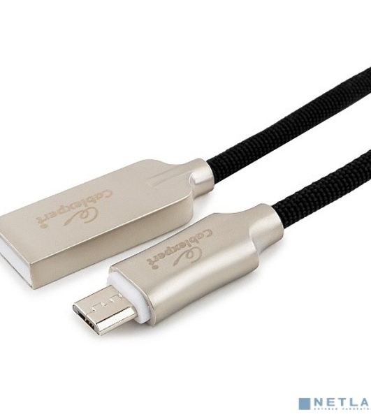 Кабель USB2.0 Cablexpert CC-P-mUSB02Bk-0.5M, AM/microB, серия Platinum, длина 0.5м, черный, блистер